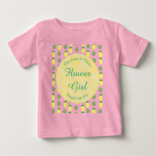 T-shirt Pour Bébé Mariage d'été tropical Ananas et Palm Feuille