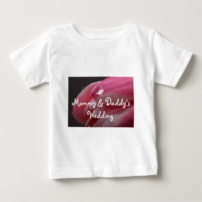 T-shirt Pour Bébé Mariage rose Rose Raindrop (Devant)