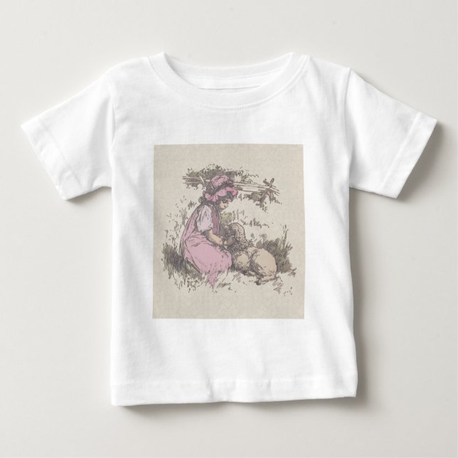 T-shirt Pour Bébé Marie avait un agneau Comptine (Devant)