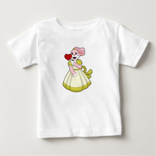 T-shirt Pour Bébé Mariée lapin avec robe de mariée.PNG