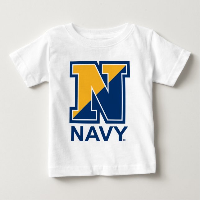 T-shirt Pour Bébé Marine américaine | Marine initiale N (Devant)