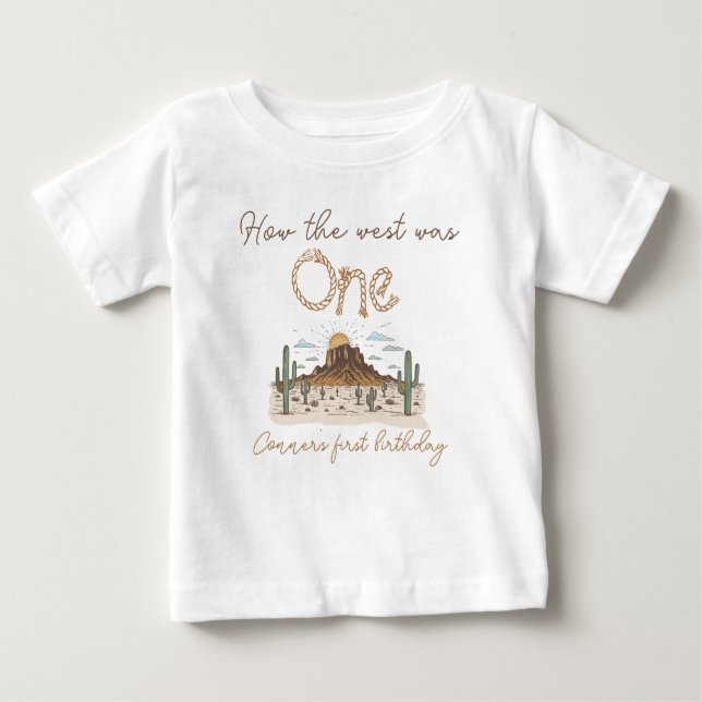 T-shirt Pour Bébé Marron Rustique Comment l'Ouest a été un Anniversa (Devant)