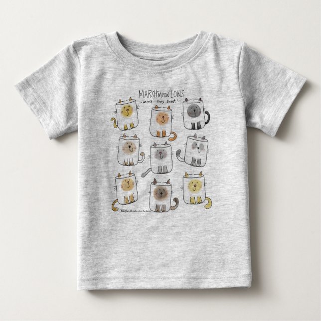 T-shirt Pour Bébé MARSHmeowLOWS Jeu de mots fantasques Chat Marshmal (Devant)