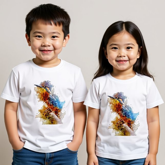 T-shirt Pour Bébé Martin pêcheur petit oiseau seul sur perché (Créateur téléchargé)