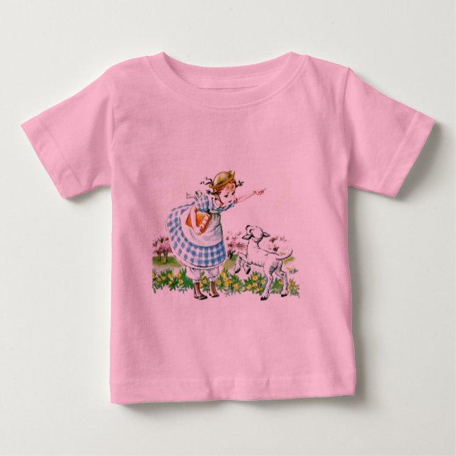 T-shirt Pour Bébé Mary a eu un petit agneau (Devant)