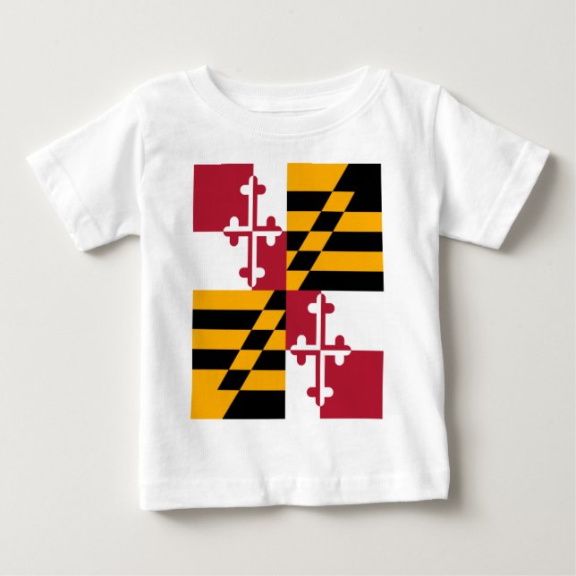T-shirt Pour Bébé Maryland State Flag Stylish (Devant)