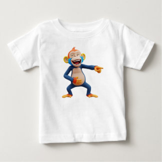 T-shirt Pour Bébé Mascotte singe pointant et riant