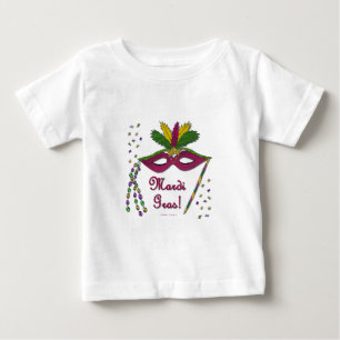 T-shirt Pour Bébé Masque de Mardi Gras Plumes Perles