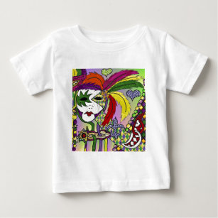 T-shirt Pour Bébé Masque de plumes de Mardi Gras psychédélique