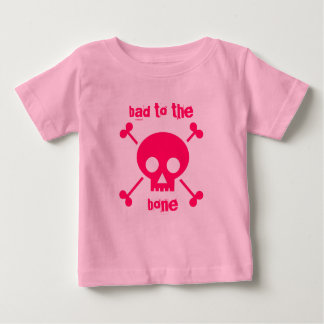 T-shirt Pour Bébé Mauvais à l'os mignon rose Halloween Tutu