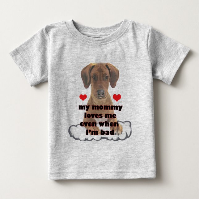 T-shirt Pour Bébé mauvais chiot (Devant)