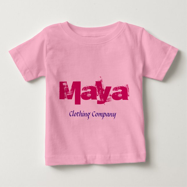 T-shirt Pour Bébé Maya Nom Compagnie de vêtements Baby Shirts (Devant)