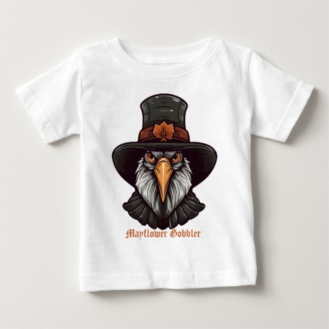 T-shirt Pour Bébé Mayflower Gobbler (Devant)