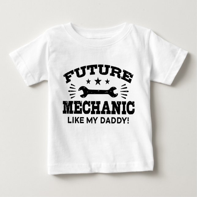 T-shirt Pour Bébé Mécanique Futur Comme Mon Papa (Devant)