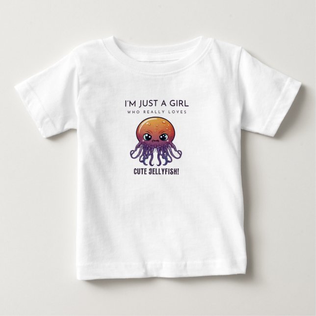 T-shirt Pour Bébé Méduse, je suis juste une fille qui aime (Devant)
