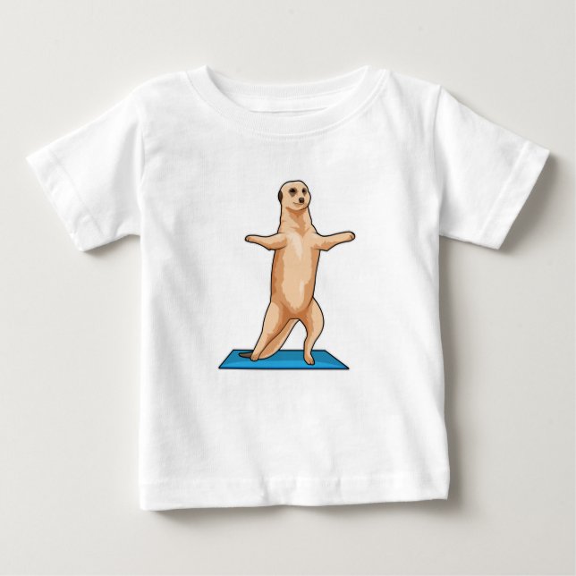 T-shirt Pour Bébé Meerkat à Fitness Exercice d'étirement (Devant)