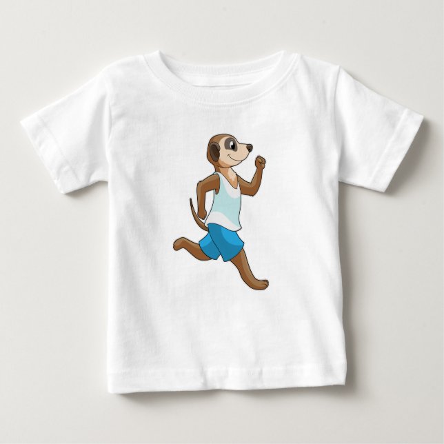 T-shirt Pour Bébé Meerkat à Running Sports (Devant)