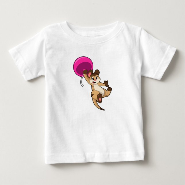 T-shirt Pour Bébé Meerkat avec ballon (Devant)