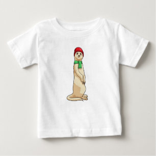 T-shirt Pour Bébé Meerkat avec Casquette et Écharpe