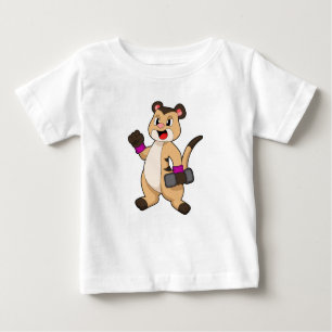 T-shirt Pour Bébé Meerkat avec Dumbbell