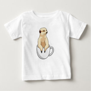 T-shirt Pour Bébé Meerkat avec la coupe du café