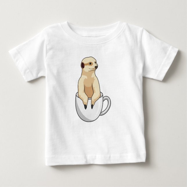 T-shirt Pour Bébé Meerkat avec la coupe du café (Devant)