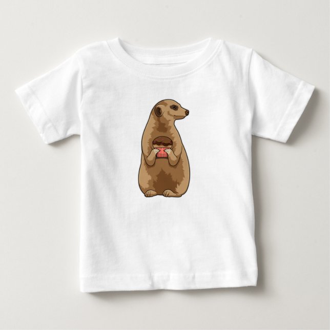 T-shirt Pour Bébé Meerkat avec Muffin (Devant)
