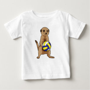 T-shirt Pour Bébé Meerkat avec volleyball