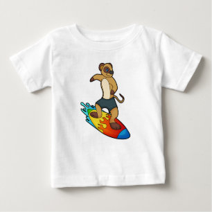 T-shirt Pour Bébé Meerkat comme surfeur avec Surfer