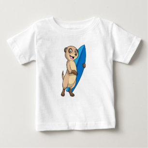 T-shirt Pour Bébé Meerkat comme surfeur avec Surfer