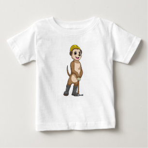 T-shirt Pour Bébé Meerkat en tant que mineur avec Pickaxe