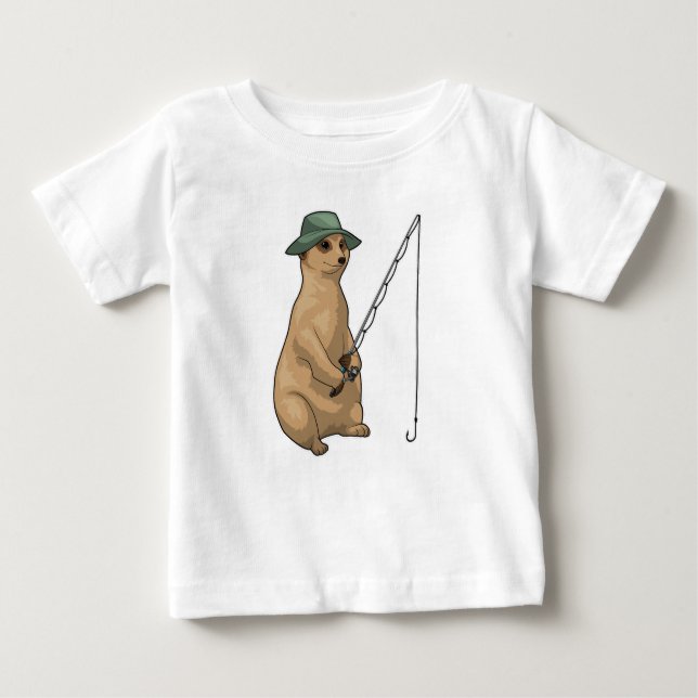 T-shirt Pour Bébé Meerkat Fishing Fisher (Devant)