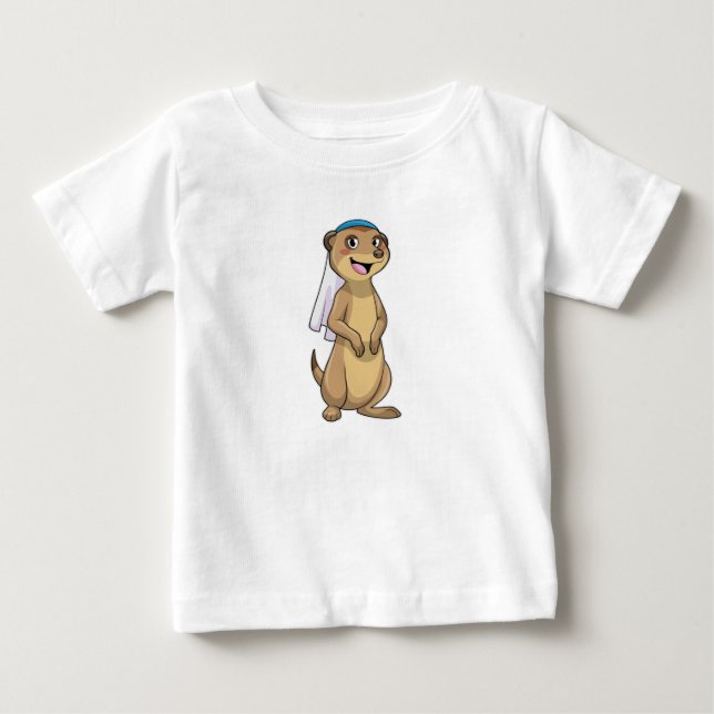 T-shirt Pour Bébé Meerkat mariée avec voile (Devant)