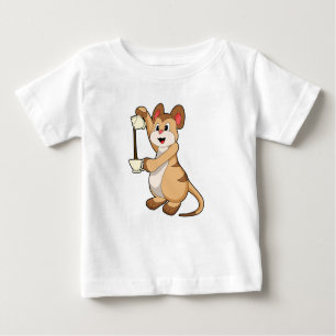 T-shirt Pour Bébé Meerkat with coffee pot & coffee.PNG