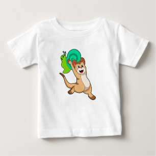 T-shirt Pour Bébé Meerkat with Snail.PNG