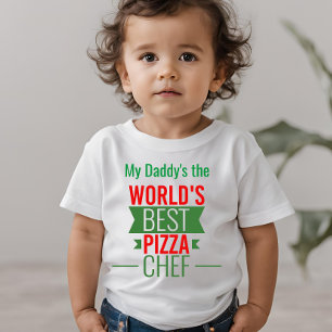 T-shirt Pour Bébé Meilleur chef de pizza du monde - rouge blanc vert
