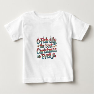 T-shirt Pour Bébé Meilleur Noël de pêche Offishally Ever