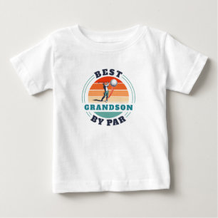 T-shirt Pour Bébé Meilleur Petit-Fils Par Rétro Logo Personnalisé