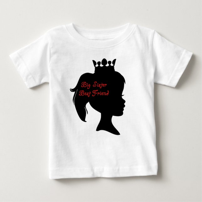 T-shirt Pour Bébé Meilleure amie grande sœur princesse (Devant)