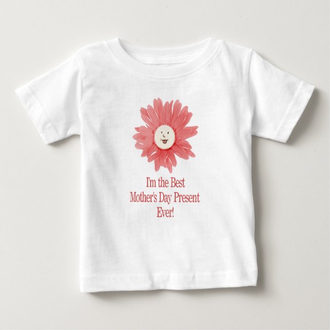 T-shirt Pour Bébé Meilleure fête des mères Présent bébé Tee (Devant)