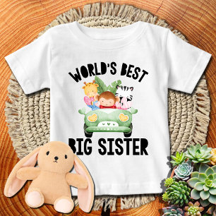 T-shirt Pour Bébé Meilleure Grande Sœur du Monde Animaux de la Jun