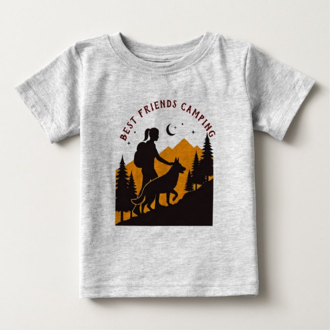 T-shirt Pour Bébé Meilleurs amis camping (Devant)