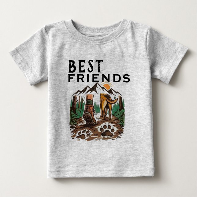 T-shirt Pour Bébé Meilleurs amis camping (Devant)