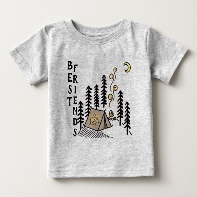 T-shirt Pour Bébé Meilleurs amis camping (Devant)