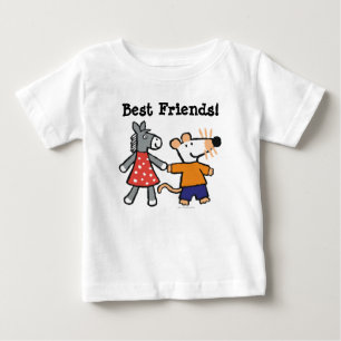 T-shirt Pour Bébé Meilleurs amis Maisy et mains pointillées de prise