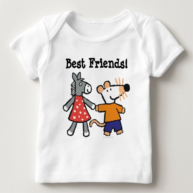T-shirt Pour Bébé Meilleurs amis Maisy et mains pointillées de prise (Devant)