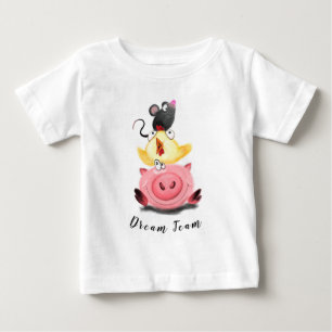 T-shirt Pour Bébé Meilleurs amis Piggy, Chick et souris - Ajouter vo