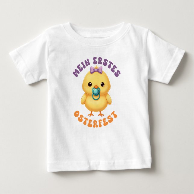 T-shirt Pour Bébé Mein erstes Osterfest - Süßes Küken mit Schnuller (Devant)