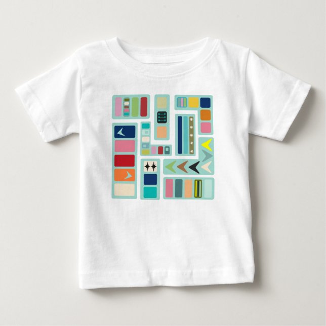 T-shirt Pour Bébé Mélange moderne du milieu du siècle (Devant)