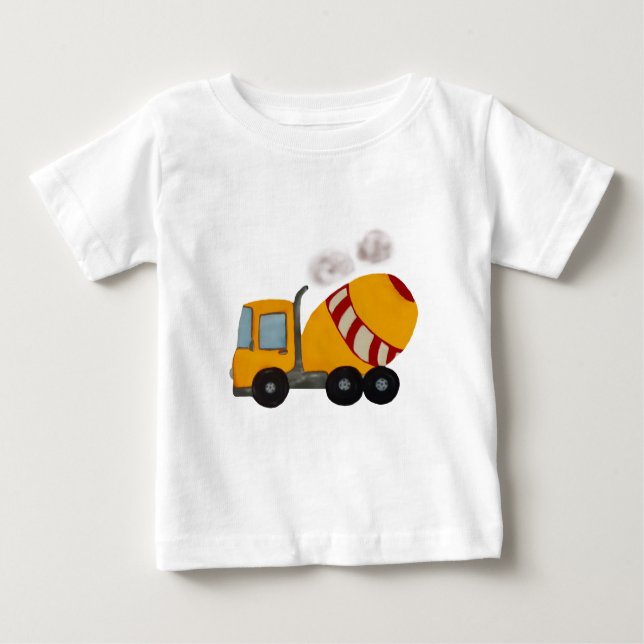 T-shirt Pour Bébé Mélangeur concret jaune et rouge (Devant)